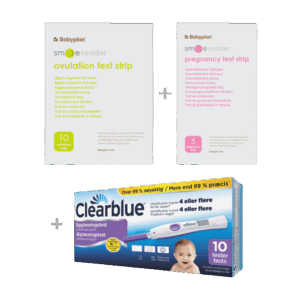 Pakke med Clearblue Advanced Digital ægløsningstest (10 stk.) + ny Smile Reader