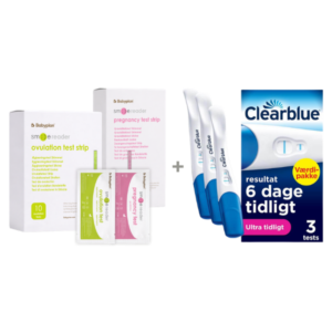 Pakke med Clearblue tidlig graviditetstest (3 stk.) + ny Smile Reader