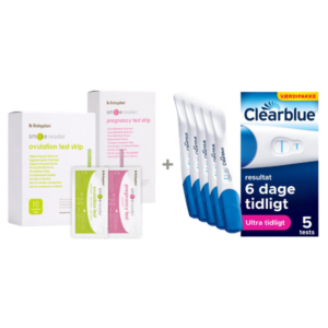 Pakke med Clearblue Ultratidlig Graviditetstest (5 stk.) + ny Smile Reader