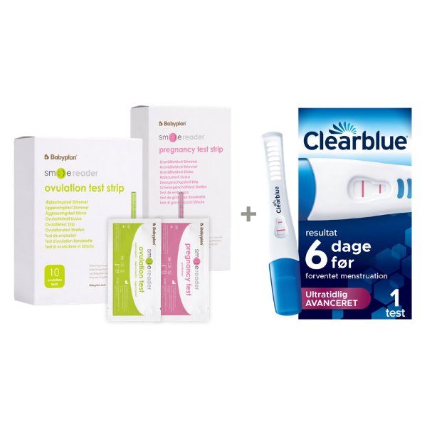 Pakke med Clearblue Ultratidlig Avanceret Graviditetstest (1 stk.) + ny Smile Reader