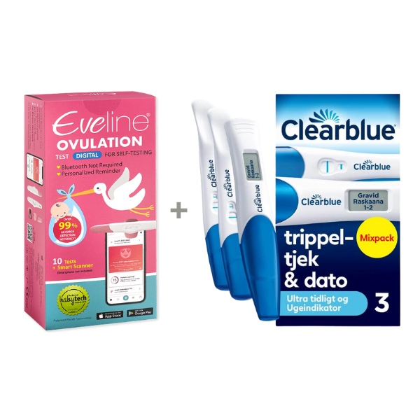 Eveline Smart Fertilitetssystem & Clearblue Triple Check & Dato - Digital Ægløsningssporing og Trippelbekræftelse af Graviditet