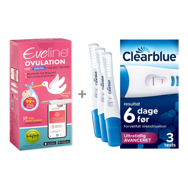 Eveline Smart Fertilitetssystem & Clearblue Ultratidlig Avanceret 3-pak - Digital Ægløsningssporing og Tidlig Graviditetstestning