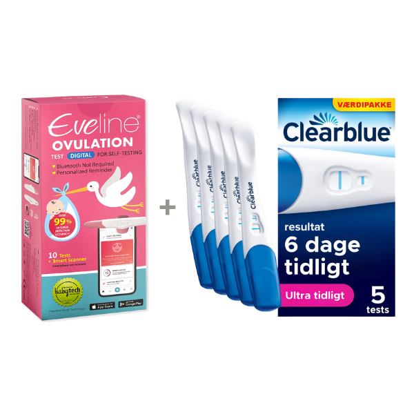 Eveline Smart Fertilitetssystem & Clearblue Ultratidlig 5-pak - Storpakke til Tidlig Graviditetstestning