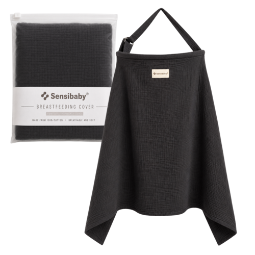 Sensibaby ammeslag i 100% dobbeltsidet bomuld - Justerbart og åndbart - Sort